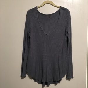 Blue long sleeve knit Me to We shirt